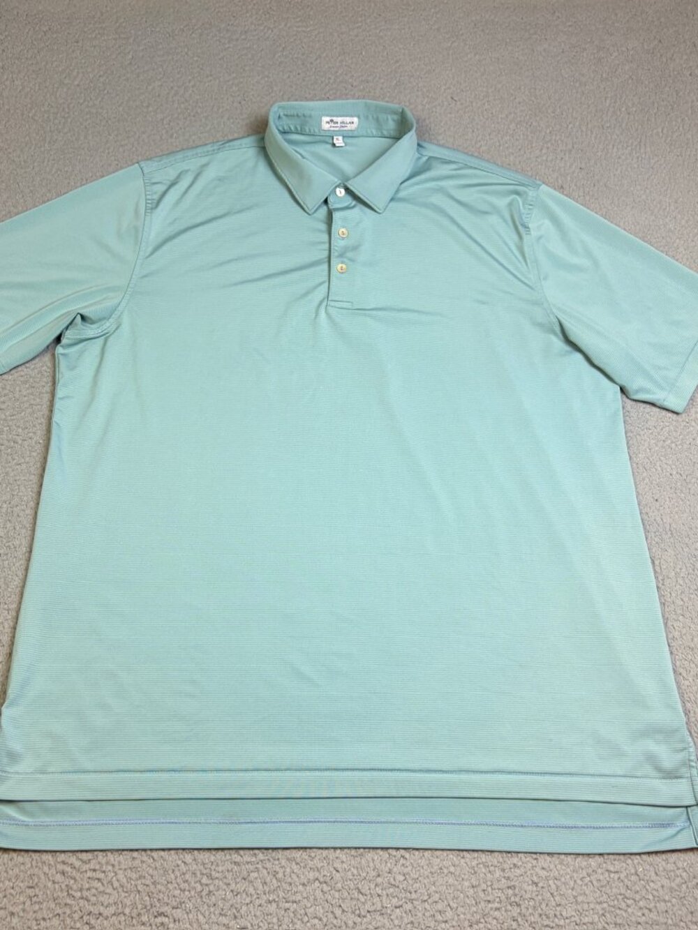Peter Millar Summer Comfort Polo Mens Size XL Green Microstripe Golf Stretch